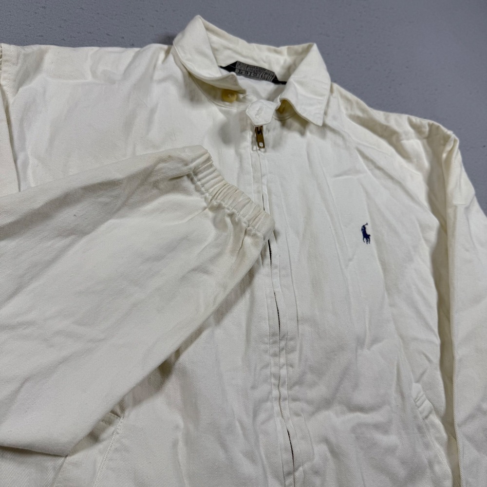 Polo Ralph Lauren Vintage Made in USA Harrington Jacket Cream White Mens Small